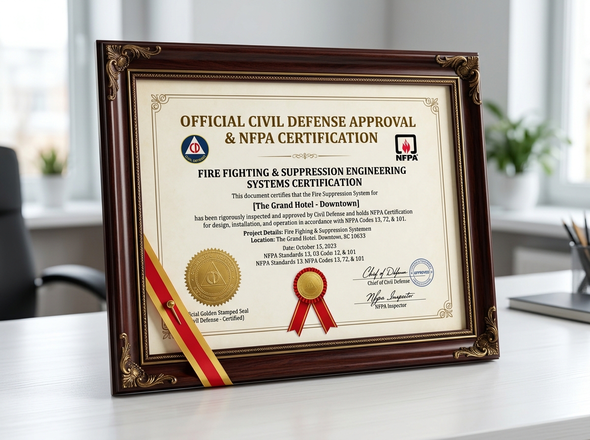 Official Civil Defense & NFPA Accreditation Certificate